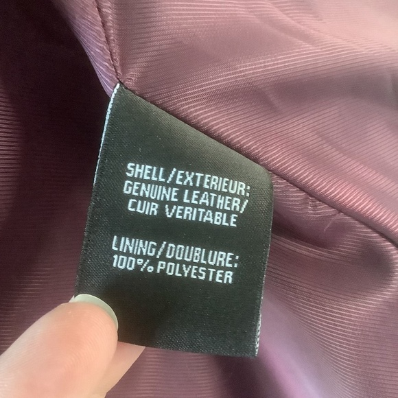 NEW Badgley Mischka Genuine Leather Peplum‎ Jacket Burgundy 67047 Size M - Picture 15 of 15